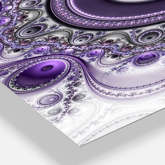 Designart 'Purple Fractal Pattern With Circles Modern Rectangular Wall Clock